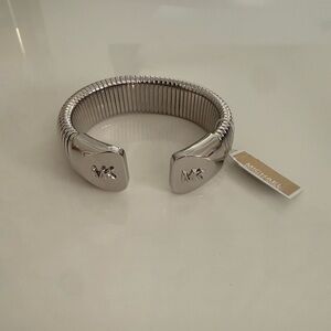 NWT Michael Kors Silver Women's Statement Bracelet Open Cuff
